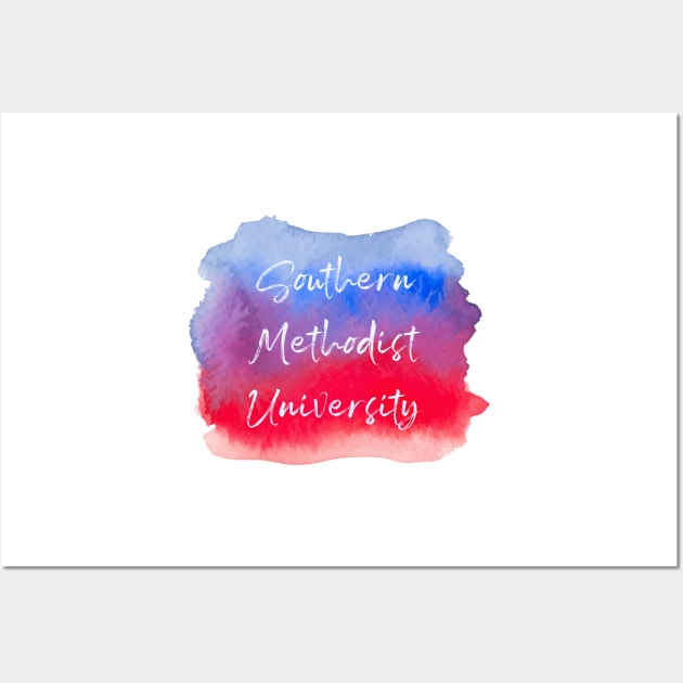 SMU Watercolor Wall Art by one-broke-kid